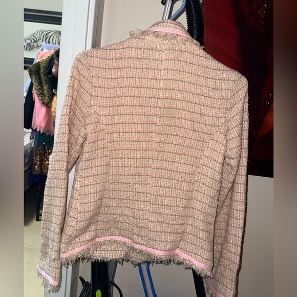 Pastel Pink Plaid Women's Jacket by Wetseal *flaw on the back of jacket - Picture 2 of 3